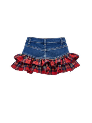 Minigonna denim Volant cuori