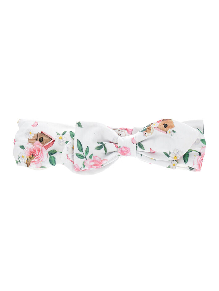 Monnalisa floral-appliqué hair band - White