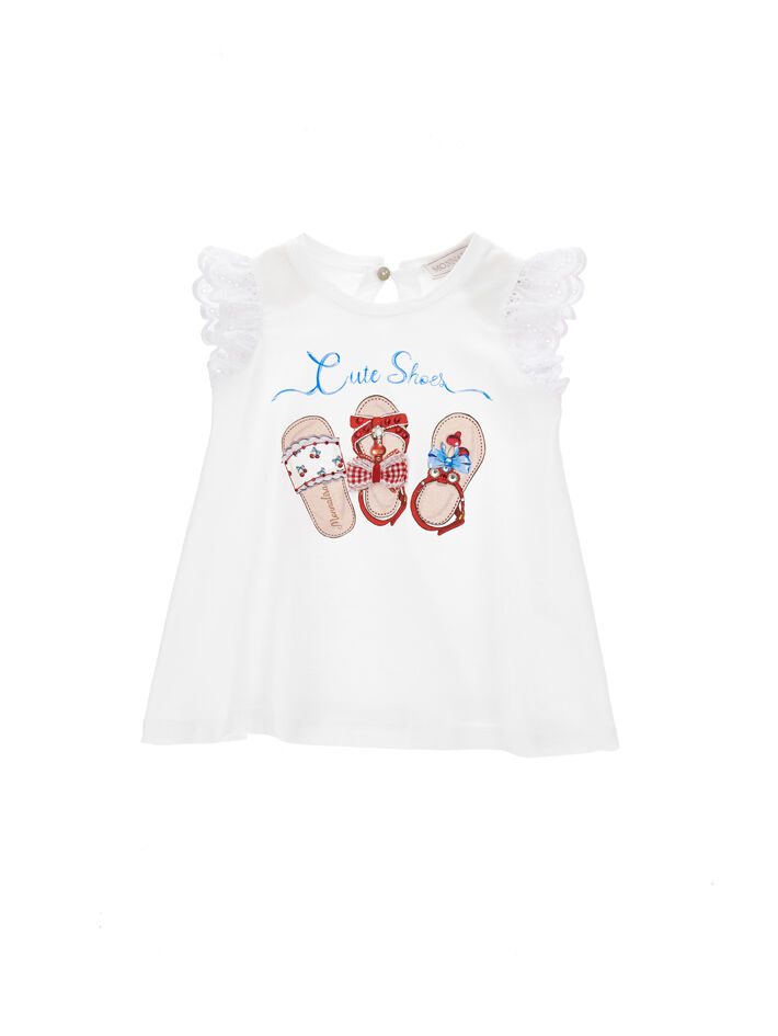 Monnalisa broderie-anglaise flared blouse - White