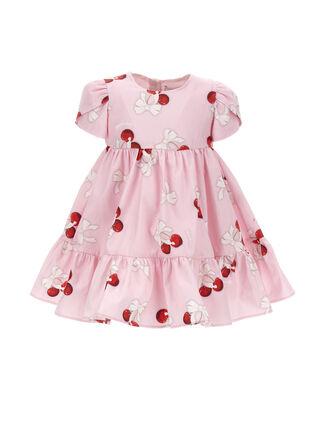 Poplin dress with cherries