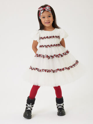 Tartan pleated tulle dress