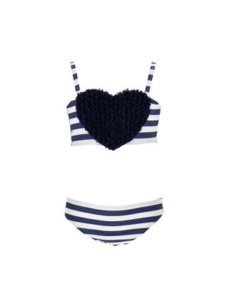 Two-piece swimsuit with heart