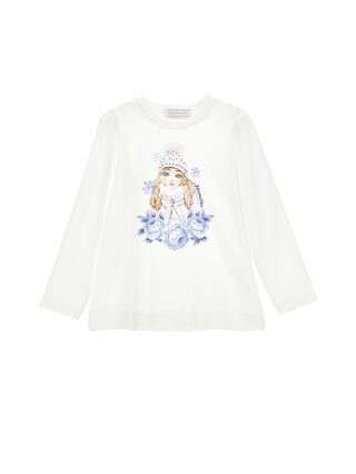 Skater T-shirt with rhinestones