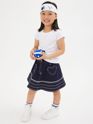 Jeans skirt with heart pockets