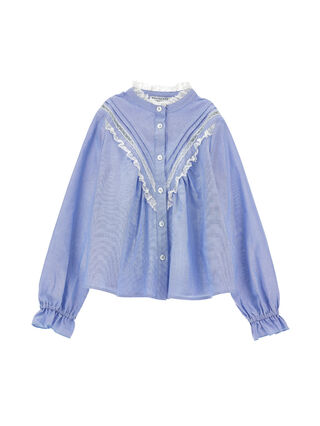 Рубашка с кружевом и пуговицами