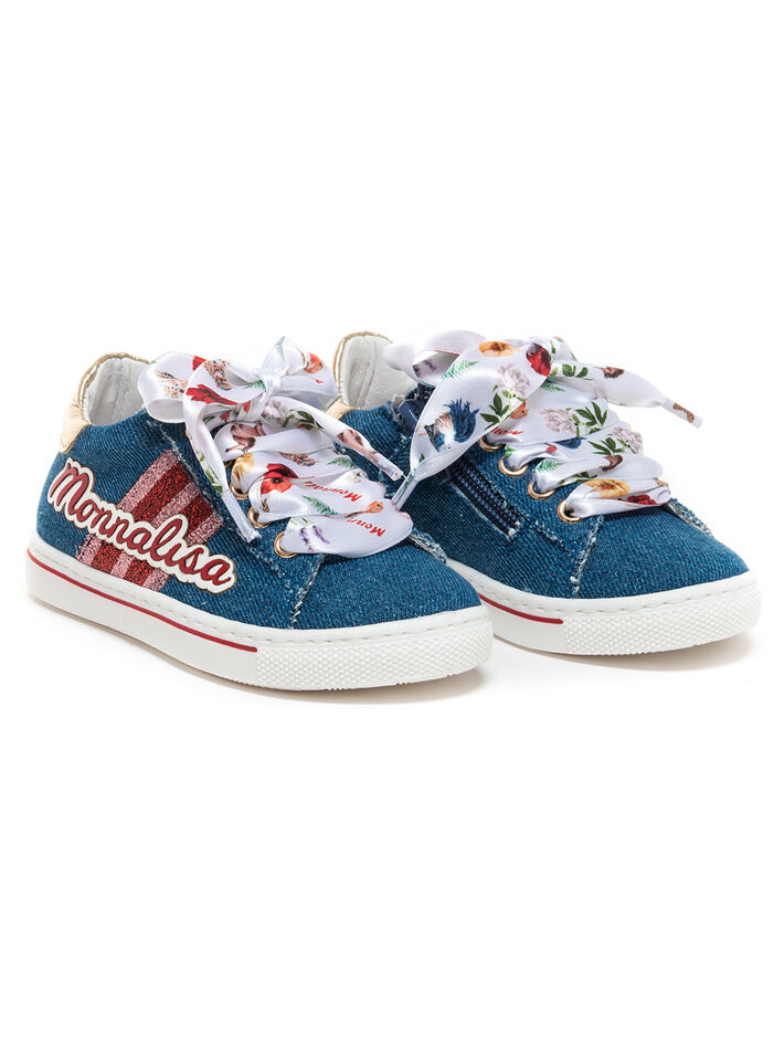 Monnalisa Bambina Scarpe Scarpe sportive e da trekking Tennis tela canvas margherite 