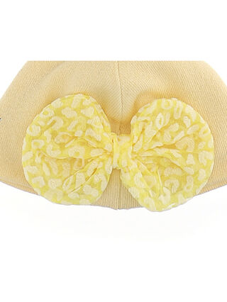 Angora cotton beret with tulle bow