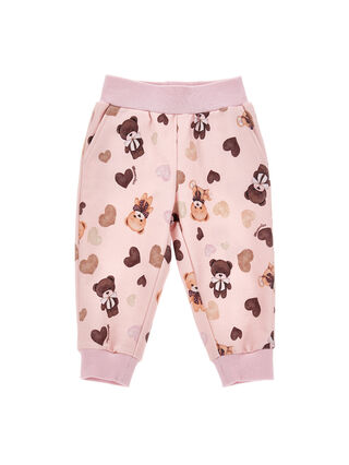 Fleece trousers with all-over print