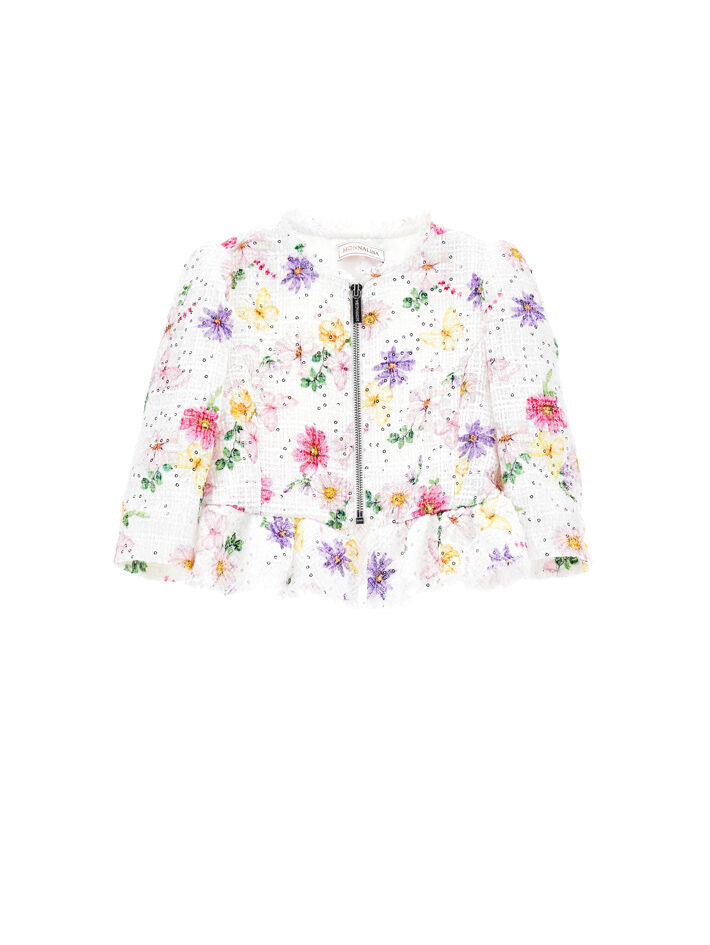 Monnalisa cherry-print cotton jacket - Pink