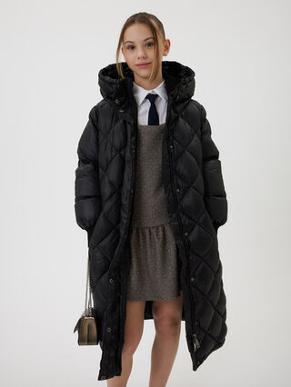 Quilted technical fabric coat