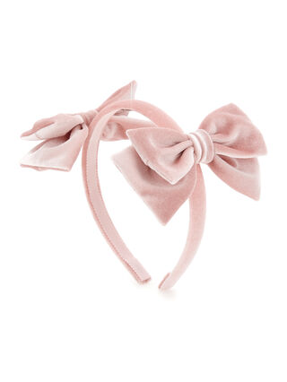Velvet headband with bows