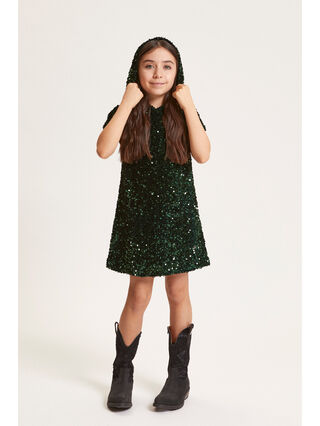 Rhinestone hooded dress