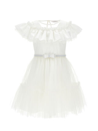Tulle dress with flounce