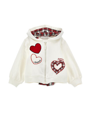 Heart zip-up sweatshirt