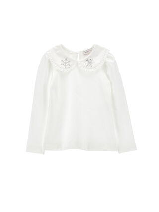 Jersey shirt with rhinestones