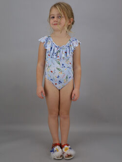 con cuffia da bagno con chiusura lampo extra lunga BONVERANO Costume da bagno da bambina protezione UV 50+