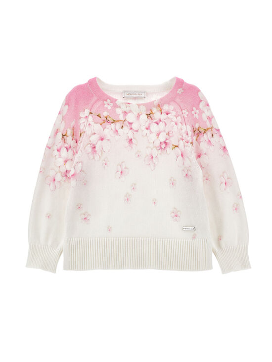 Pfirsichblüten-Pullover aus Baumwoll-Viskose