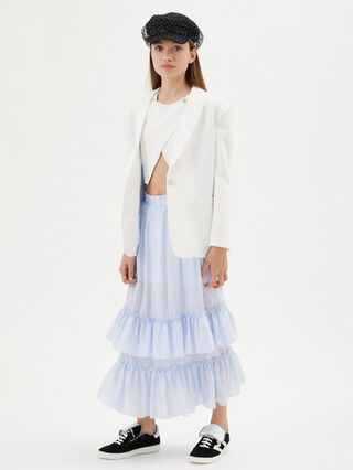 Gonna bacchettina rouche