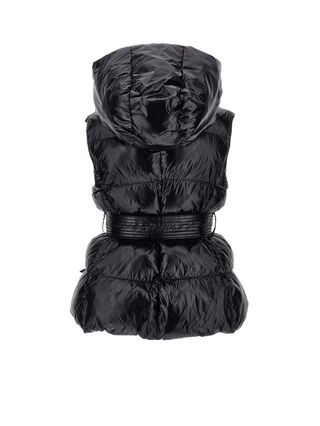 Padded gilet with ribbon belt