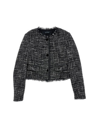 Жакет с круглым вырезом из букле