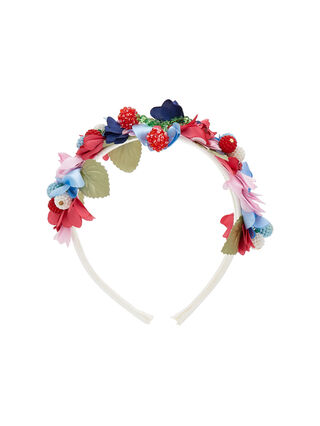 Satin headband with sequined cherries