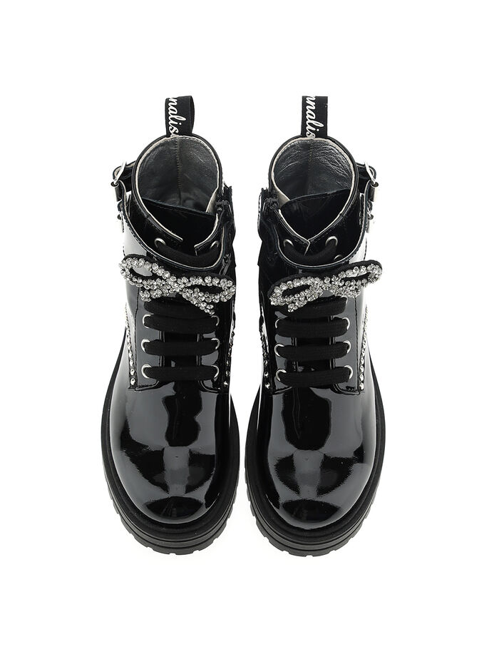 express combat boots with rhinestones