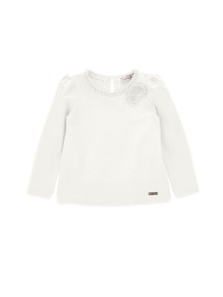 T-Shirt Cuore Collo Ricamato