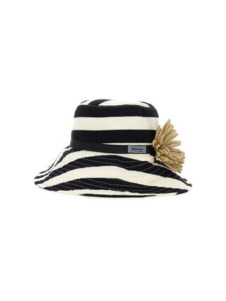 Striped brim hat