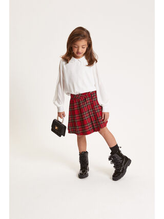 Pleated tartan skirt