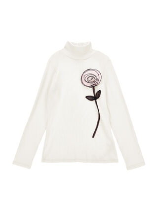 3D rose turtleneck