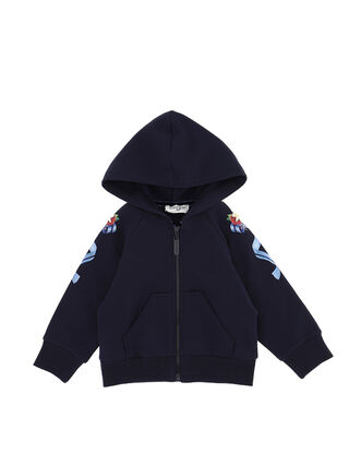 Свитшот из плюшевого хлопка с рукавам с принтом