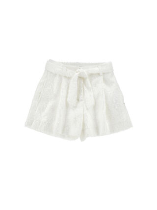 Embroidered georgette shorts