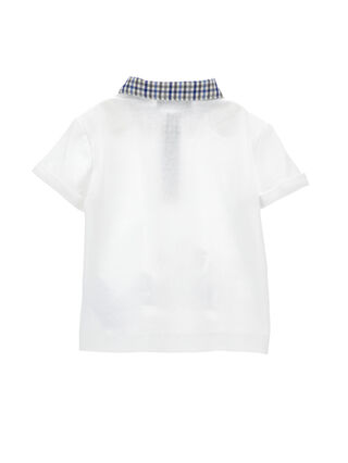 Polo en piqué avec col à carreaux