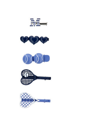 Set of 5 tennis hair clips