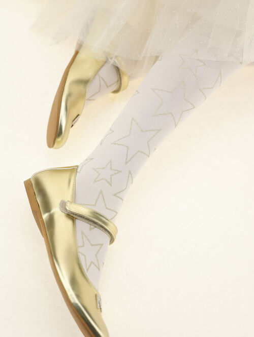 shiny ballerina flats