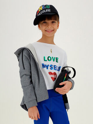 Zip sweatshirt with stripe