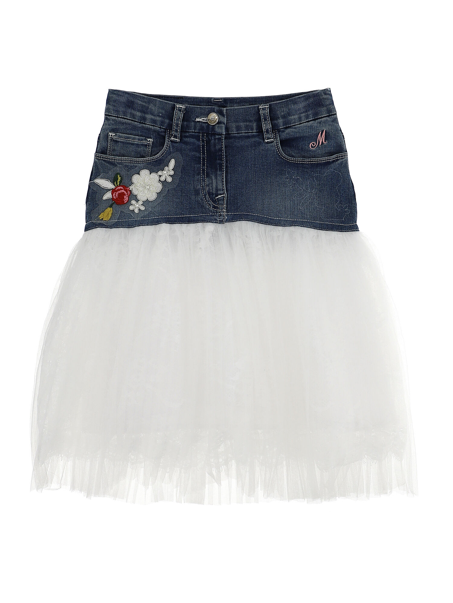 Denim and tulle skirt girl Monnalisa Andorra