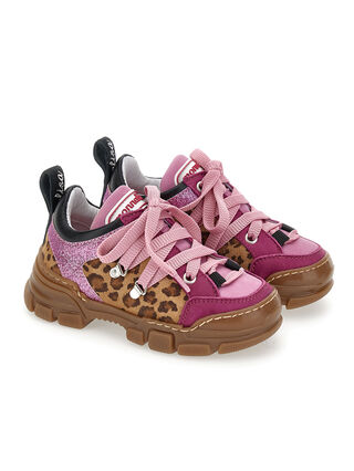 Animal print chunky boots