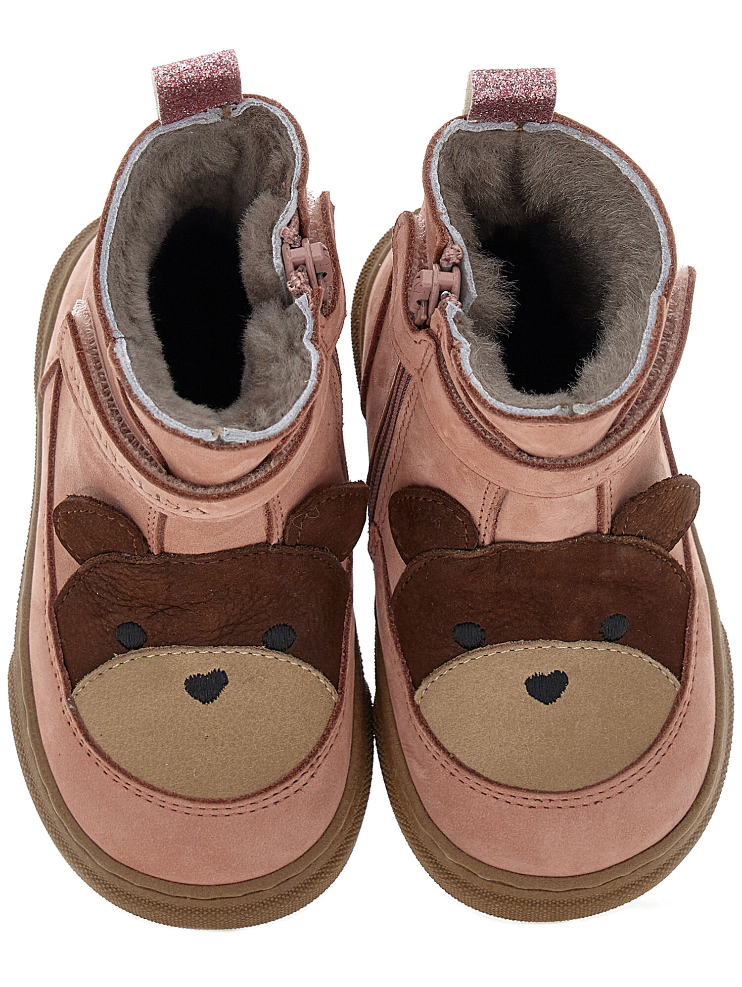 Monnalisa teddy-bear patch boots - Brown