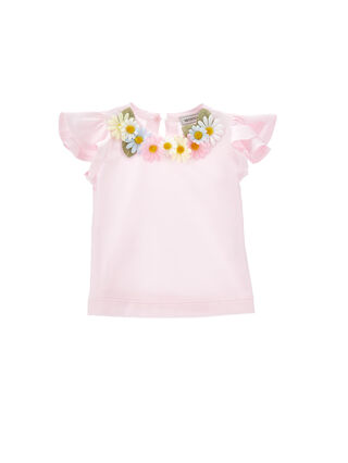Jersey T-shirt with daisies