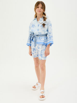 Атласная рубашка с бабочкой