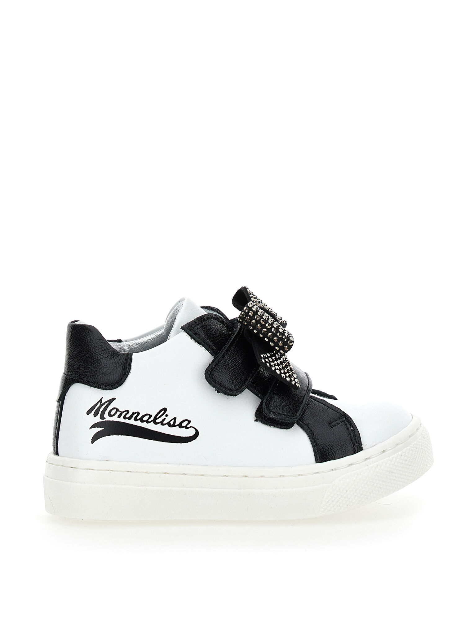 Sneakers nappa bicolor con fiocco bambina Monnalisa Italia
