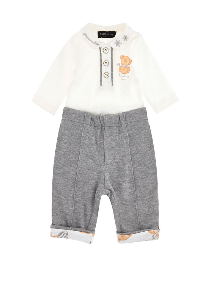 Completo neonato interlock Monnalisa Bambino Abbigliamento Completi Body e tutine 