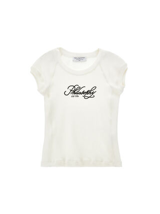 Philosophy Logo Ribbed Cotton T-Shirt