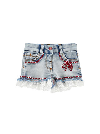 Shorts jeans pizzo sangallo