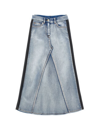Jupe denim avec bandes latérales