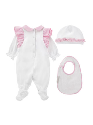 Two-tone 3-piece set with bouquet