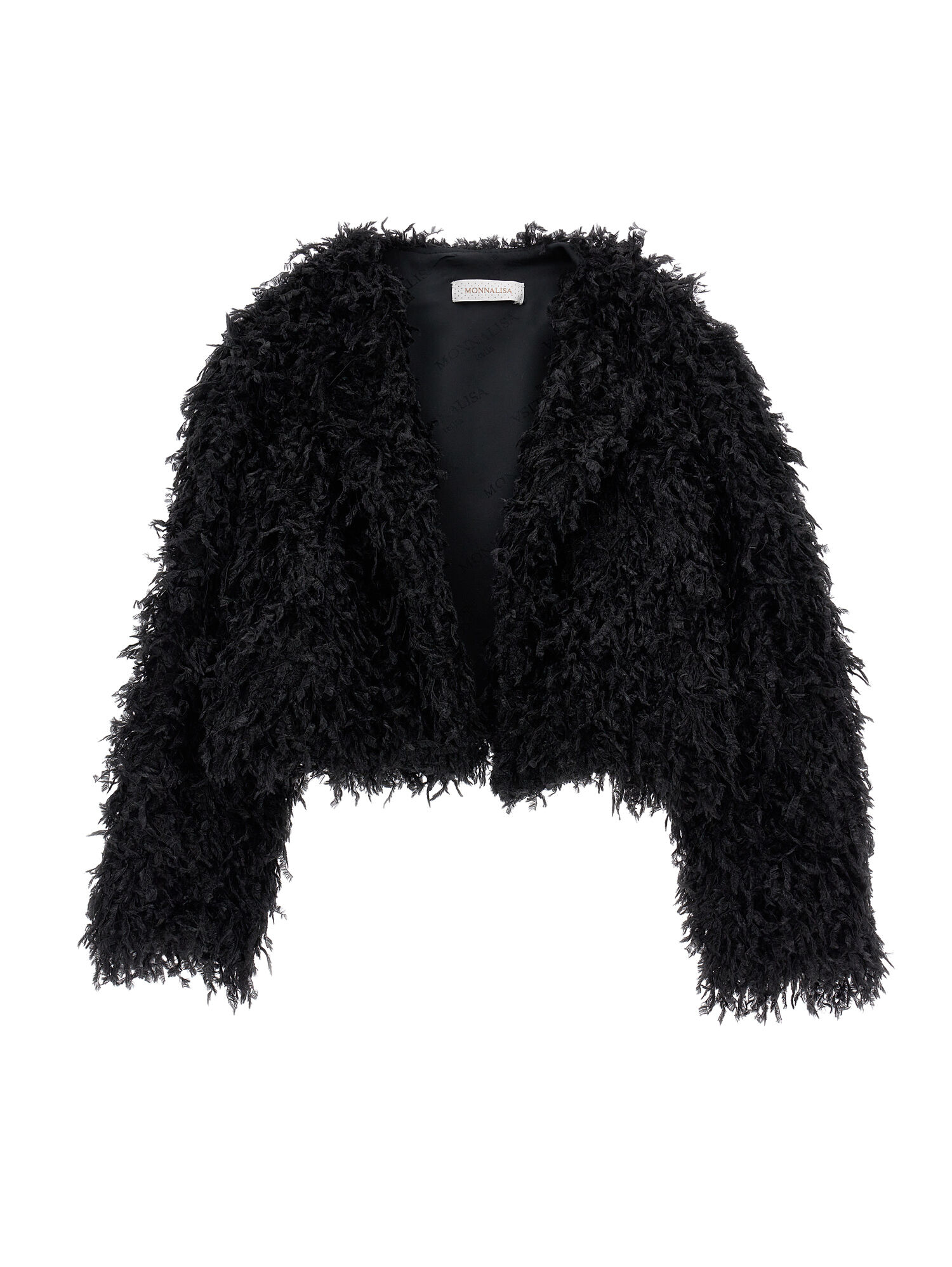 Black fluffy bolero top