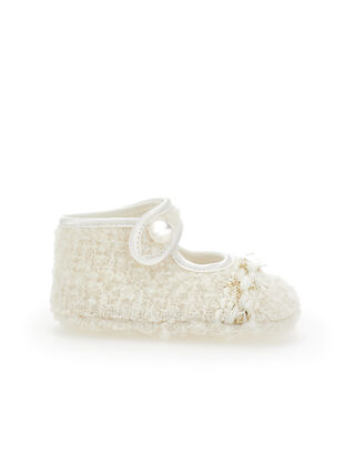 Bouclé fabric ballet flats