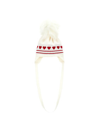 Bonnet à pompon et cœur